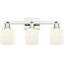 1_Downtown Bridal Veil 24"W Nickel Vanity Light w/ White Swirl Shade