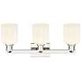 2_Downtown Bridal Veil 24"W Nickel Vanity Light w/ White Swirl Shade more views