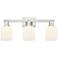 Downtown Bridal Veil 24"W Satin Nickel Vanity Light w/ White Swirl Shade