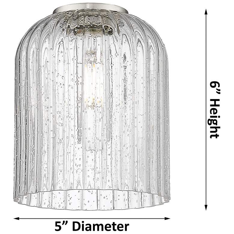 Image 2 Downtown Bridal Veil 35"W 6 Light Bronze Chandelier w/ Seedy Swirl Shade more views