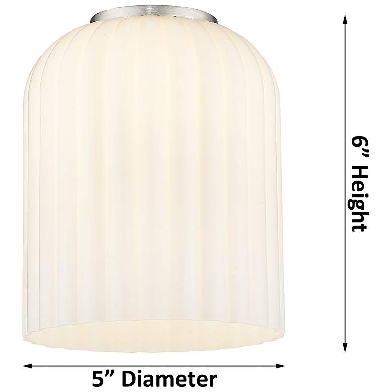 Image 2 Downtown Bridal Veil 5"W Nickel Semi Flush Mount w/ Seedy Swirl Shade more views