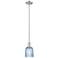 Downtown Bridal Veil 5"W Satin Nickel Mini Pendant w/ Blue Swirl Shade