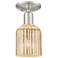 Downtown Bridal Veil 5"W Satin Nickel Semi-Flush w/ Mercury Swirl Shade