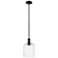 Downtown Bridal Veil 8"W Black Mini Pendant w/ Clear Deco Swirl Shade