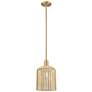 Downtown Bridal Veil 8"W Brass Mini Pendant w/ Mercury Swirl Shade