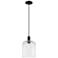Downtown Bridal Veil 8"W Cord Black Mini Pendant w/ Clear Swirl Shade