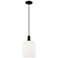 Downtown Bridal Veil 8"W Cord Black Mini Pendant w/ White Swirl Shade