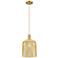 Downtown Bridal Veil 8"W Cord Brass Pendant w/ Mercury Swirl Shade