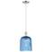 Downtown Bridal Veil 8"W Cord Satin Nickel Pendant w/ Blue Swirl Shade