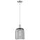 Downtown Bridal Veil 8"W Cord Satin Nickel Pendant w/ Smoke Swirl Shade