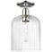 Downtown Bridal Veil 8"W Nickel Semi Flush Mount w/ Seedy Swirl Shade