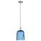 Downtown Bridal Veil 8"W Satin Nickel Mini Pendant w/ Blue Swirl Shade