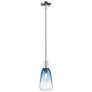 1_Downtown Brookhaven Almond 6"W Nickel Mini Pendant w/ Sapphire Shade