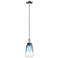 Downtown Brookhaven Almond 6"W Nickel Mini Pendant w/ Sapphire Shade