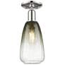 Downtown Brookhaven Almond 6"W Nickel Semi Flush Mount w/ Slate Shade