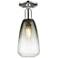 Downtown Brookhaven Almond 6"W Nickel Semi Flush Mount w/ Slate Shade