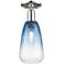 Downtown Brookhaven Almond 6"W Nickel Semi-Flush w/ Sapphire Shade