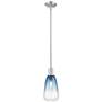 1_Downtown Brookhaven Almond 6"W Satin Nickel Pendant w/ Sapphire Shade