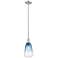 Downtown Brookhaven Almond 6"W Satin Nickel Pendant w/ Sapphire Shade