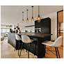 2_Downtown Brookhaven Almond 6"W Stem Black Mini Pendant w/ Amber Shade more views