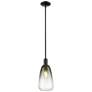 1_Downtown Brookhaven Almond 6"W Stem Black Mini Pendant w/ Slate Shade