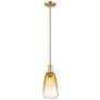 1_Downtown Brookhaven Almond 6"W Stem Bronze Mini Pendant w/ Amber Shade