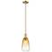 Downtown Brookhaven Almond 6"W Stem Bronze Mini Pendant w/ Amber Shade