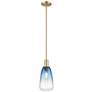 1_Downtown Brookhaven Almond 6"W Stem Bronze Mini Pendant w/ Clear Shade