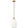 Downtown Brookhaven Cloche 7"W Brass Mini Pendant w/ Opal Shade