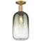 Downtown Brookhaven Cloche 7"W Brass Semi Flush Mount w/ Slate Shade