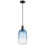 1_Downtown Brookhaven Cloche 7"W Cord Black Pendant w/ Sapphire Shade