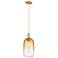 Downtown Brookhaven Cloche 7"W Cord Bronze Mini Pendant w/ Amber Shade