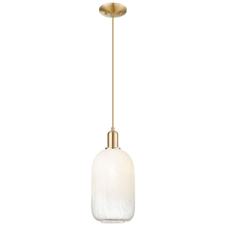 Image 1 Downtown Brookhaven Cloche 7"W Cord Bronze Mini Pendant w/ Opal Shade