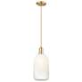 1_Downtown Brookhaven Cloche 7"W Cord Bronze Mini Pendant w/ Opal Shade