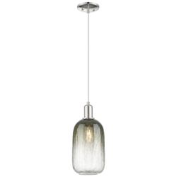 Downtown Brookhaven Cloche 7"W Cord Nickel Mini Pendant w/ Slate Shade