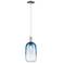 Downtown Brookhaven Cloche 7"W Cord Nickel Pendant w/ Sapphire Shade