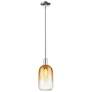 1_Downtown Brookhaven Cloche 7"W Nickel Mini Pendant w/ Amber Shade