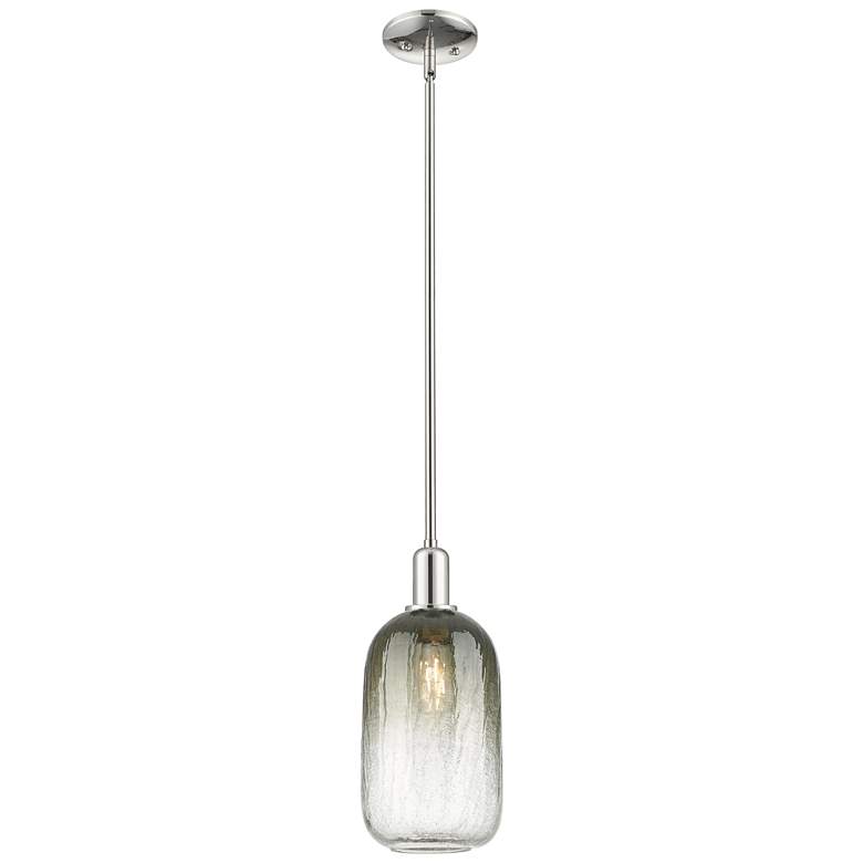 Image 1 Downtown Brookhaven Cloche 7"W Nickel Mini Pendant w/ Slate Shade
