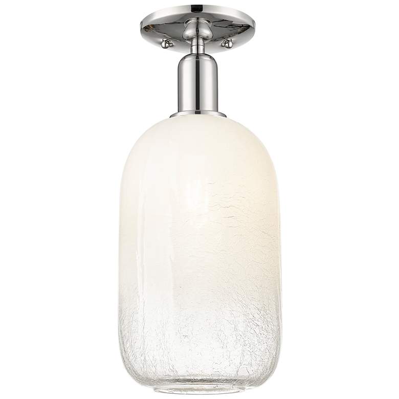 Image 1 Downtown Brookhaven Cloche 7"W Nickel Semi Flush Mount w/ Opal Shade