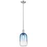 1_Downtown Brookhaven Cloche 7"W Satin Nickel Pendant w/ Sapphire Shade
