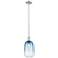 Downtown Brookhaven Cloche 7"W Satin Nickel Pendant w/ Sapphire Shade