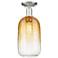Downtown Brookhaven Cloche 7"W Satin Nickel Semi-Flush w/ Amber Shade