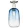 Downtown Brookhaven Cloche 7"W Satin Nickel Semi-Flush w/ Sapphire Shade