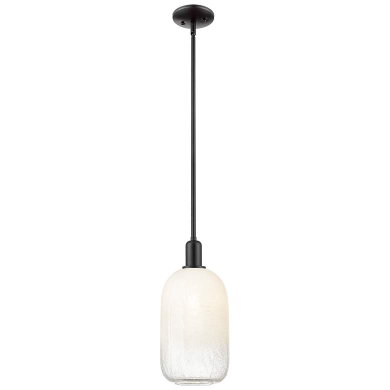 Image 1 Downtown Brookhaven Cloche 7"W Stem Black Mini Pendant w/ Opal Shade