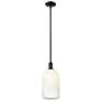1_Downtown Brookhaven Cloche 7"W Stem Black Mini Pendant w/ Opal Shade