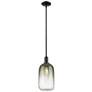 1_Downtown Brookhaven Cloche 7"W Stem Black Mini Pendant w/ Slate Shade