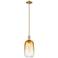 Downtown Brookhaven Cloche 7"W Stem Bronze Mini Pendant w/ Amber Shade