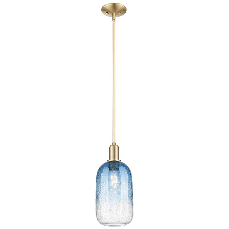Image 1 Downtown Brookhaven Cloche 7"W Stem Bronze Mini Pendant w/ Clear Shade