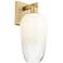 Downtown Brookhaven Flute 11 "H Brass Wall Sconce w/ Opal Shade