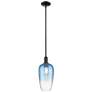 1_Downtown Brookhaven Flute 7"W Black Mini Pendant w/ Sapphire Shade